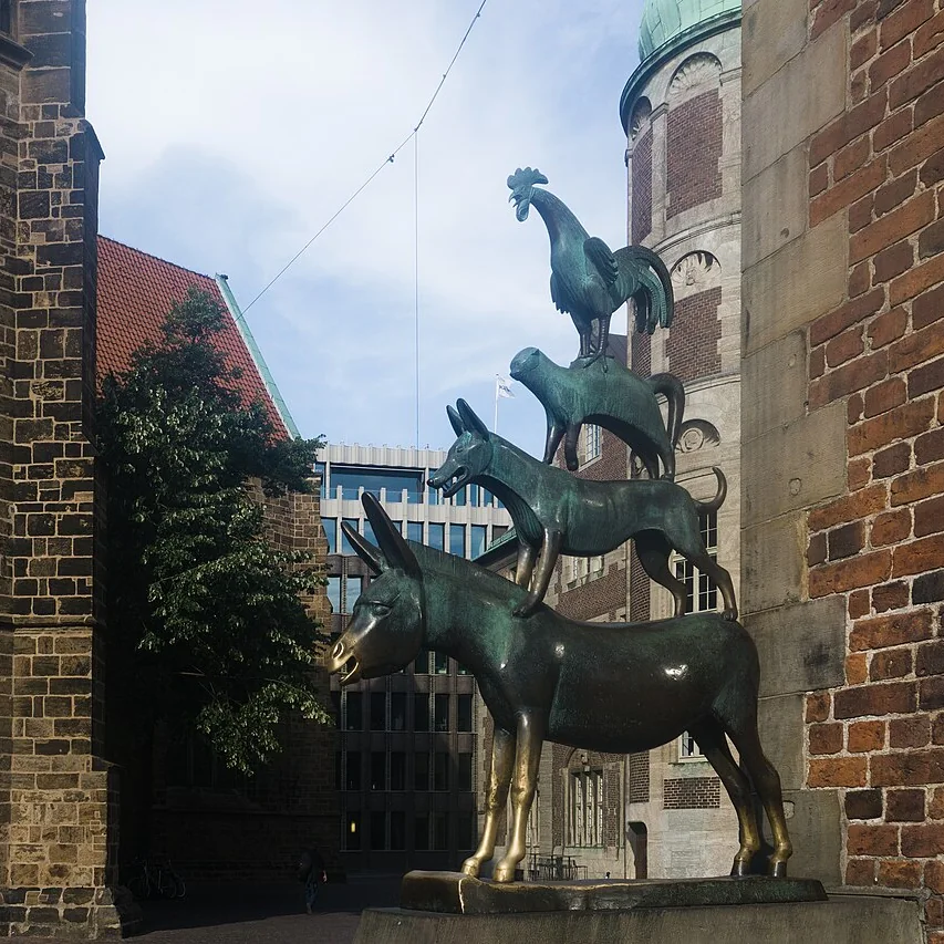 Die Bremer Stadtmusikanten am Rathaus